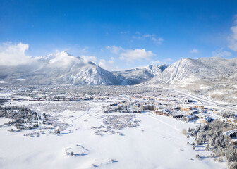 A snowy winter landscape at Copper Mountain in the Colorado Rockies