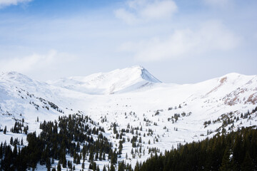 A snowy winter landscape at Copper Mountain in the Colorado Rockies