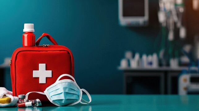 [first aid kit pain gauze CPR] Medical Emergency Kit Ready for Action with Oxygen Tank & First Aid Supplies