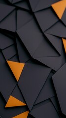 Fototapeta premium Abstract Geometric Background Dark Grey Orange Triangles