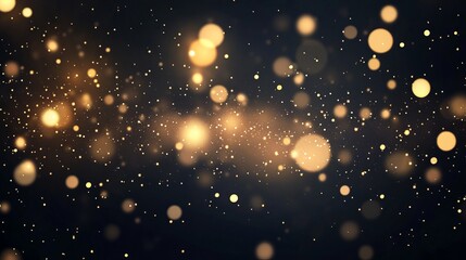 Golden dust light overlay with glowing bokeh, sparkles, and confetti texture