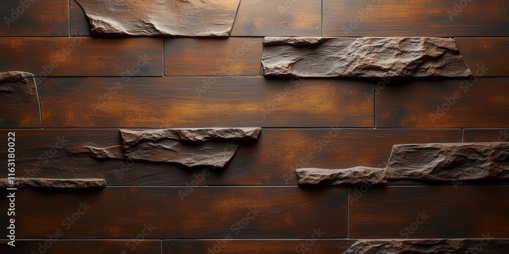 Poster rustic stone wall texture: a textured background image showcasing a close-up of a rustic stone wall 