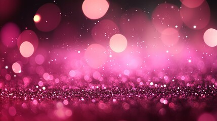 Soft abstract pink bokeh lights with glitter defocus and blur effects for creative backgrounds
