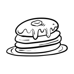 Lineart Pancake Clipart Set Simple and Clean Style For Recipe Books or Menus