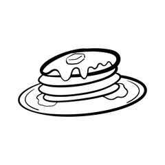 Lineart Pancake Clipart Set Simple and Clean Style For Recipe Books or Menus