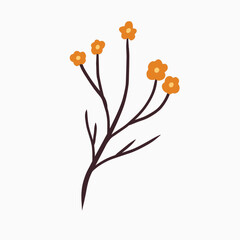 orange flower design art vector