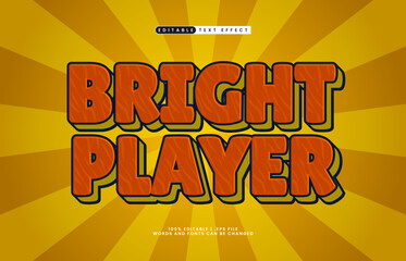 bright player editable text effect with a play and game text style