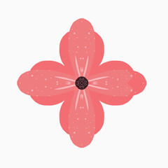 pink flower element design vector