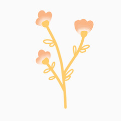 orange flwoer with brown tree design color