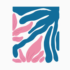 flwoers design art pink and clue design