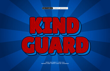 kind guard editable text effect with a play and game text style