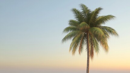 55.Palm tree in the evening light: