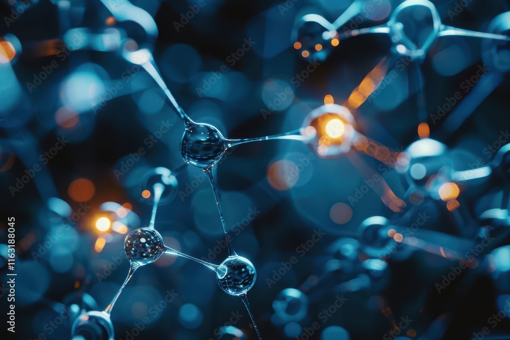 Aufkleber exploring the intricate connections of neurons in a vibrant neural network under glowing lights