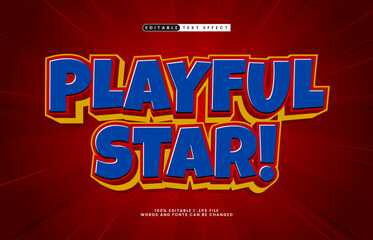 playful star editable text effect with a smart and kids text style