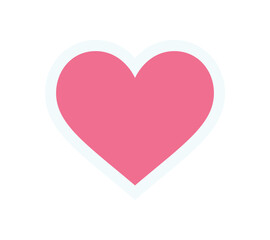 Cute flat heart icon sticker. Bold round symbol of love. Abstract shape and modern element, y2k style, graphic icon for decoration or trendy designs.