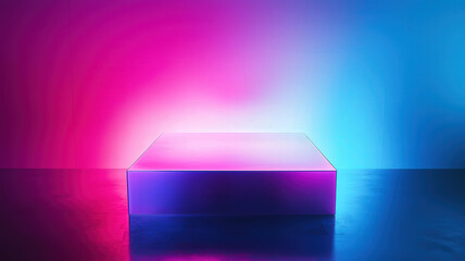 A creative box plot features glowing, gradient-filled boxes with dynamic whiskers, elegantly displayed against a holographic, polished surface, adding a futuristic touch to data visualization.