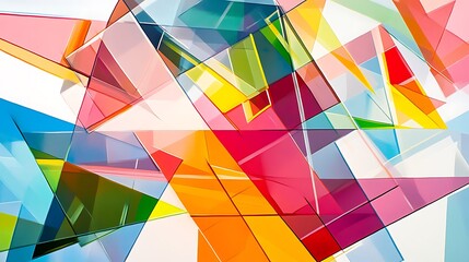Fototapeta premium Abstract Colorful Geometric Shapes Intersect and Overlay