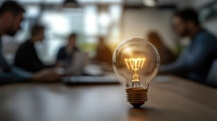 Idea during a work meeting, brain storming, office