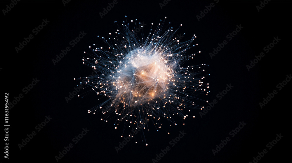Poster cosmic burst: a mesmerizing abstract image of a vibrant burst of light against a dark background. th