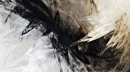 Obraz premium Abstract Black Brown and White Swirling Fractal Art