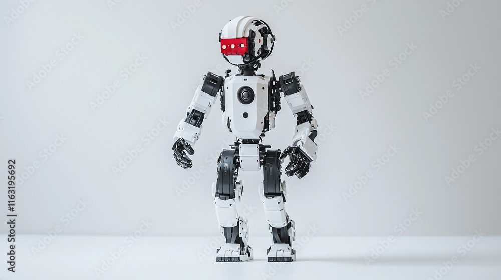 Aufkleber advanced robotics: a futuristic humanoid robot stands poised, showcasing intricate mechanical design