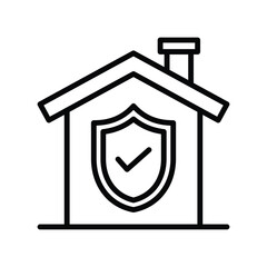 home insurance icon line vector design template in trendy style