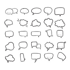 Fototapeta premium Hand drawn of bubble chat collection vector illustration