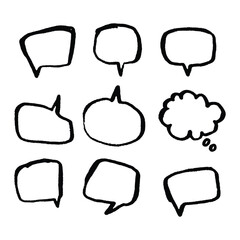 Hand drawn callout clouds collected illustration vector