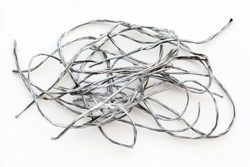 Tangled Silver Wires Abstract Art Design