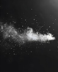 Abstract White Dust Particles on Black Background