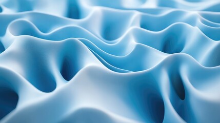 Obraz premium A close-up of soft, undulating blue fabric creating a serene, flowing texture.