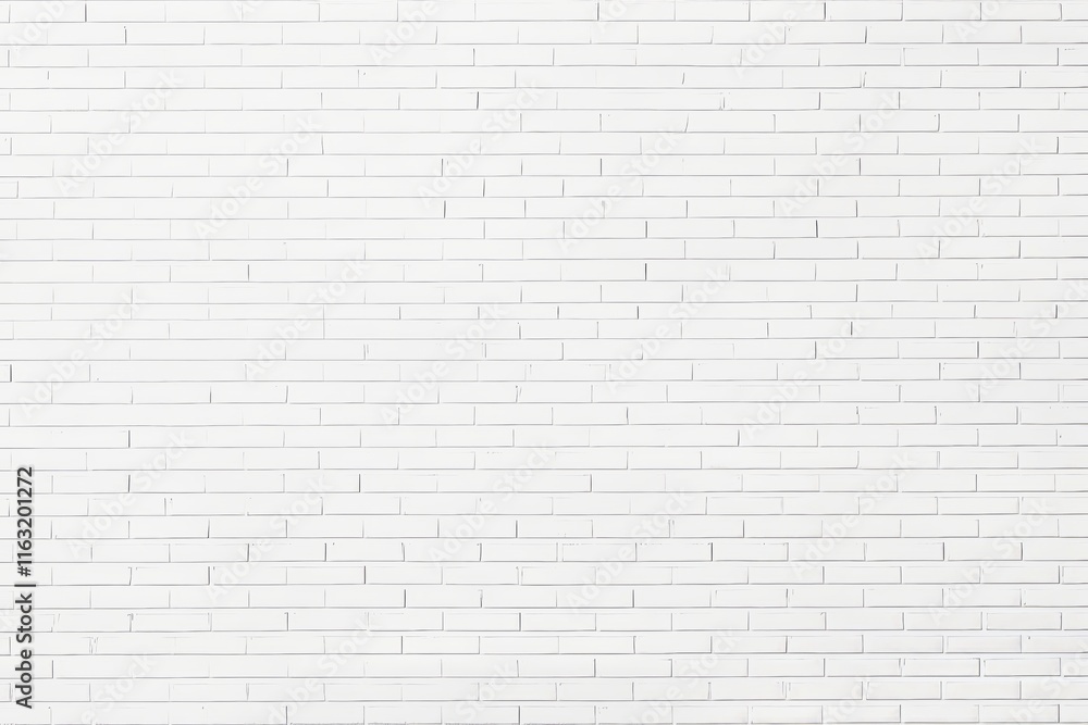 Poster white brick wall with even texture arranged in horizontal pattern, minimalistic style, plain backgro