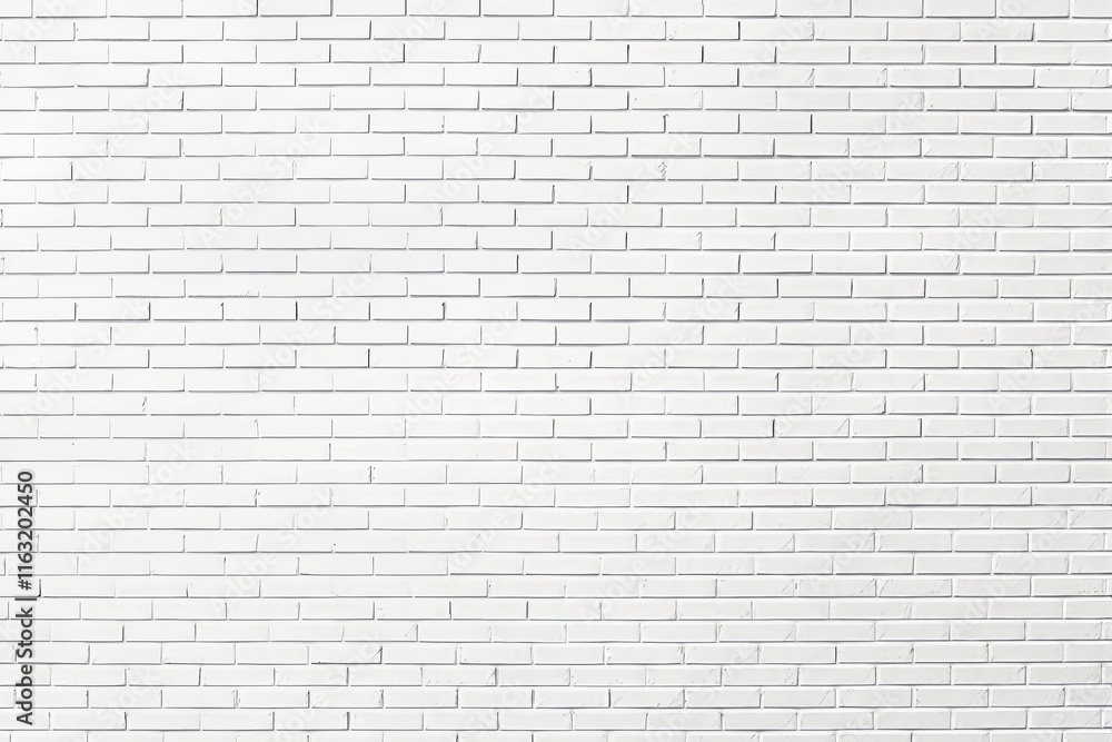 Poster white brick wall with a clean texture, seamless pattern in minimalistic style, on a plain background