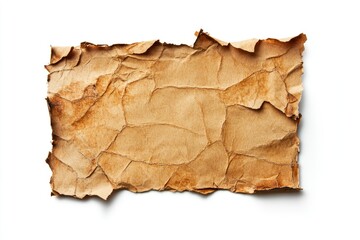 Aged and Torn Brown Paper Fragment
