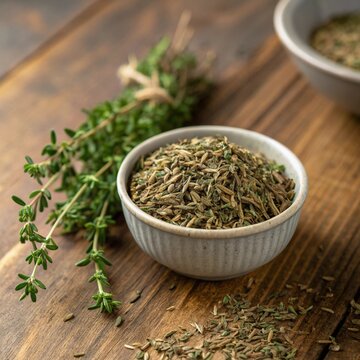 dry thyme in a bowl