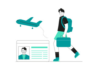 International migration. Migration illustration. Flat vector illustration