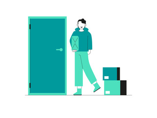 Migration illustration. Flat vector illustration