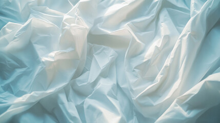 Obraz premium Crumpled white fabric captures soft light in an abstract texture photograph