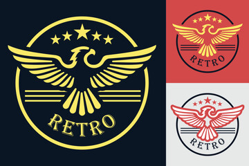 Bold Retro Eagle Design – Vintage Style Logo Illustration