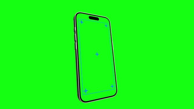 Realistic phone frame animates onto the screen. Smartphone Iphone mock up concept graphic template 3D