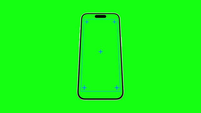 Realistic phone frame rotates on the screen. Smartphone Iphone mock up concept graphic template 3D tilted
