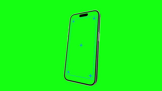 Realistic phone frame animates onto the screen. Smartphone Iphone mock up concept graphic template 3D