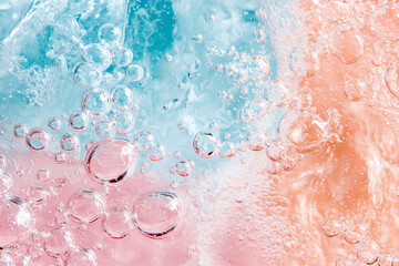 Obraz premium Abstract Bubbles in Pastel Hues, A Serene Aquatic Scene Depicting Air Bubbles Rising Slowly in a Calm Liquid, Creating a Dreamlike Effect.