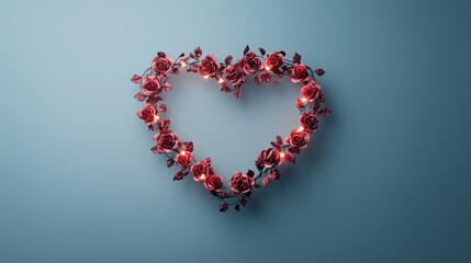 Obraz premium Romantic garden celebration heart-shaped wreath & passionate night