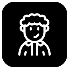 Editable person with curly hair avatar vector icon. User, profile, identity, persona. Part of a big icon set family. Perfect for web and app interfaces, presentations, infographics, etc