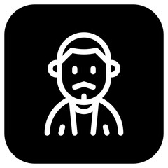 Editable man with buzz haircut and mustache avatar vector icon. User, profile, identity, persona. Part of a big icon set family. Perfect for web and app interfaces, presentations, infographics, etc
