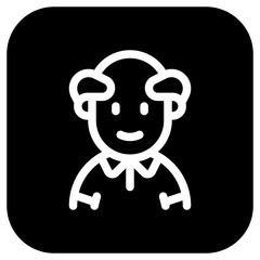 Editable old man grandpa with balding head avatar vector icon. User, profile, identity, persona. Part of a big icon set family. Perfect for web and app interfaces, presentations, infographics, etc