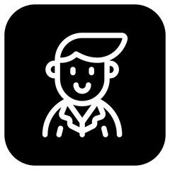 Editable business person with side comb hair avatar vector icon. User, profile, identity, persona. Part of a big icon set family. Perfect for web and app interfaces, presentations, infographics, etc