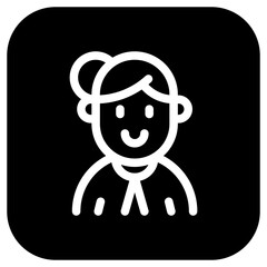 Editable housewife with bun hairstyle avatar vector icon. User, profile, identity, persona. Part of a big icon set family. Perfect for web and app interfaces, presentations, infographics, etc