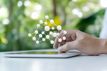 Digital Molecular Structure on Tablet, Exploring Innovation in Science and Technology